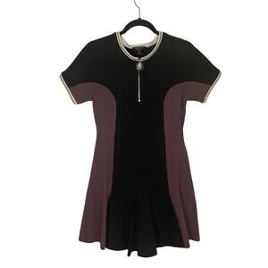 NWT Juicy Couture Black Label Black Fig Ponte Knit Short Sleeve Dress Size Small